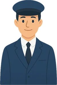 Driver cartoon character